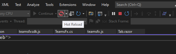 TeamsFx and .NET Hot Reload